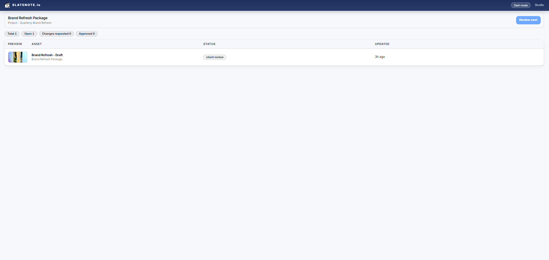 SlateNote client portal review experience